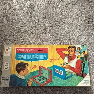 Milton Bradley Battleship Game - Classic Red and Blue